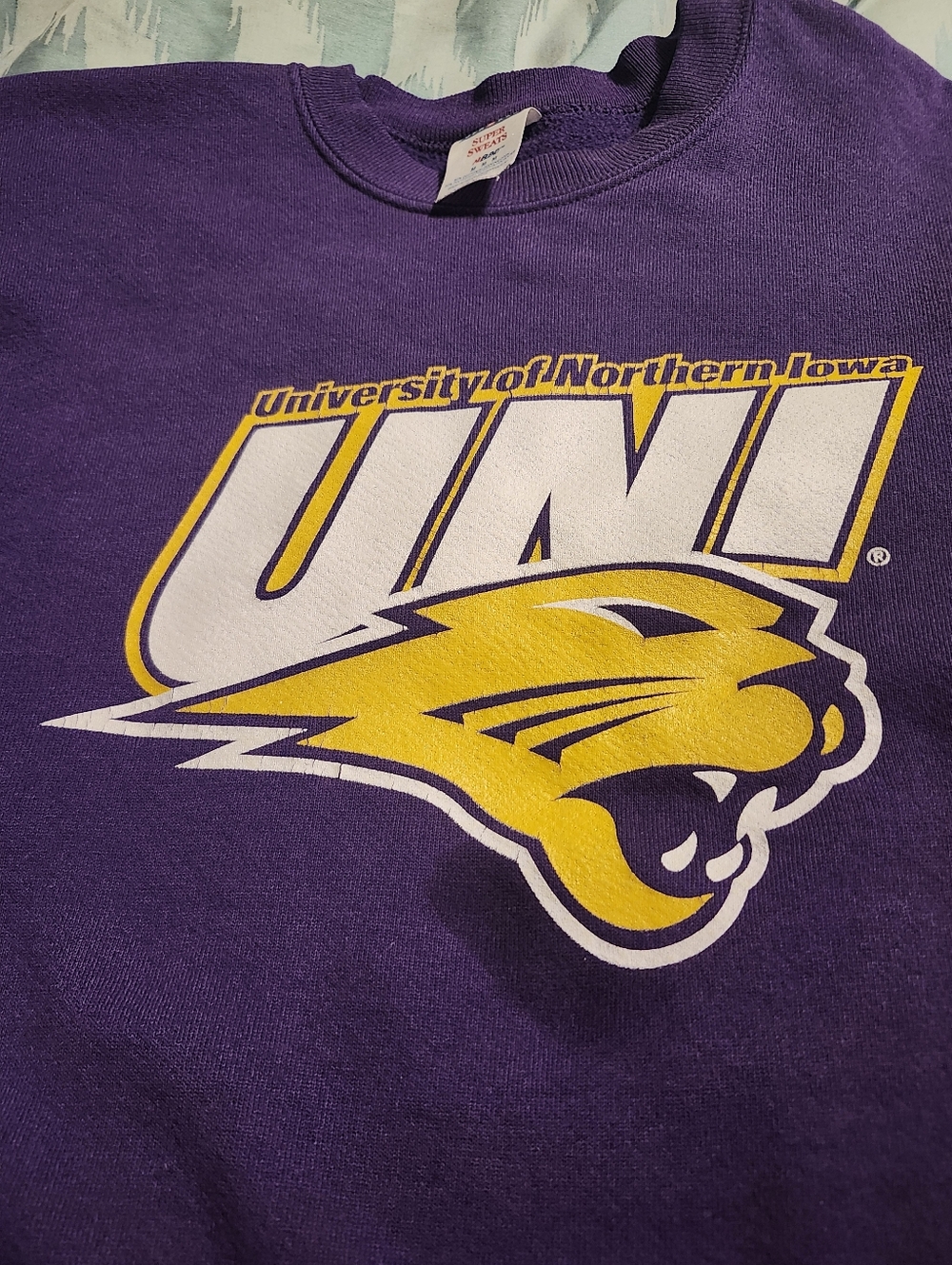 VTG UNI University of Northern Iowa Panthers Crewneck Sweatshirt Men's Size M - Picture 2 of 7